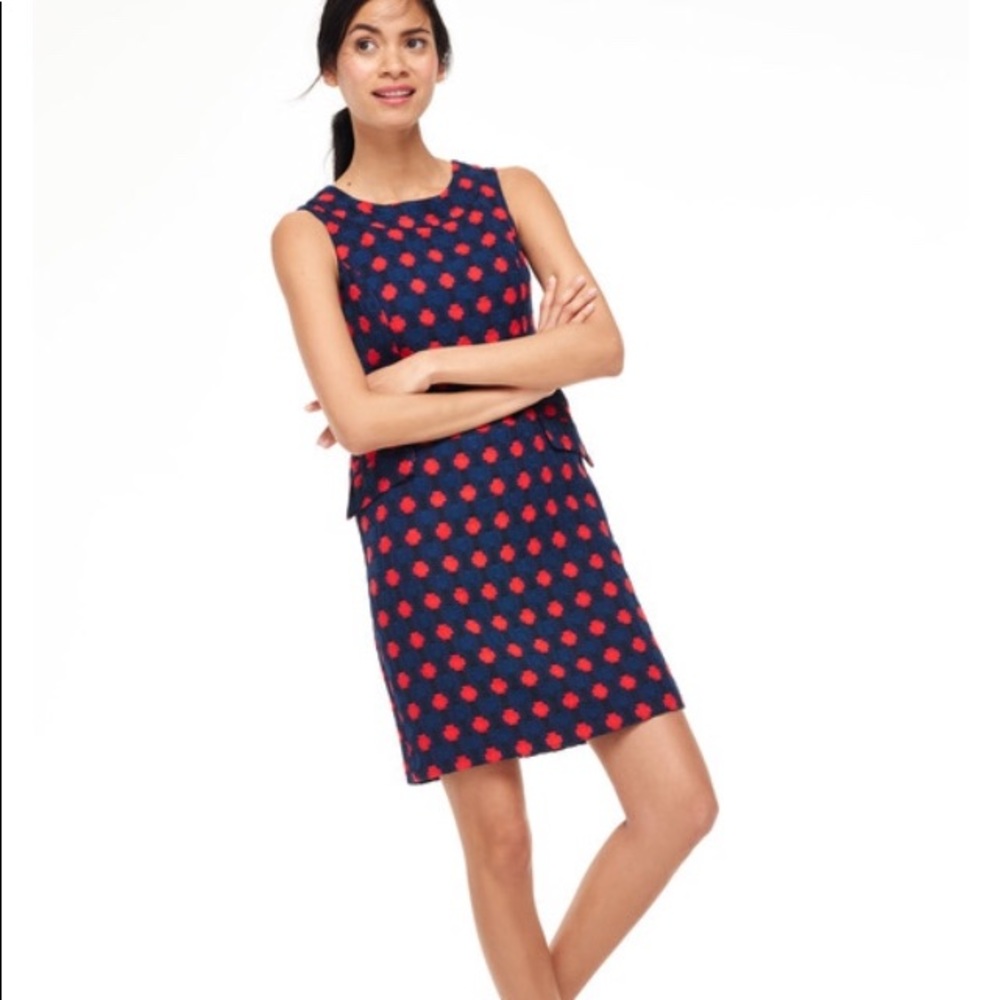 Boden Red and Navy Dots Sleeveless Dress